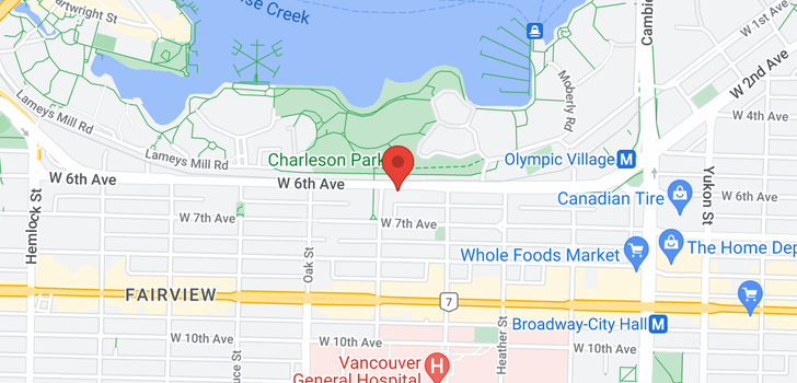 map of 302 874 W 6TH AVENUE